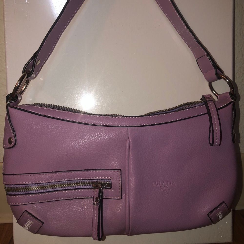 Prada Women's Lavender Leather Shoulder Bag